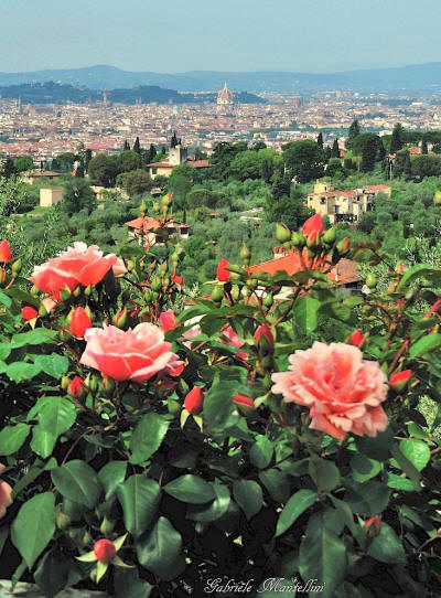 From the garden of Villa Gamberaia towards Florence